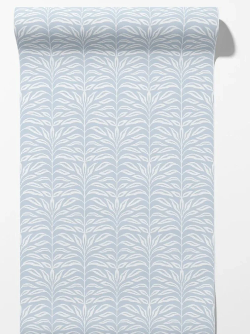Funky Paper Palm Leaf Botanical Blue Wallpaper